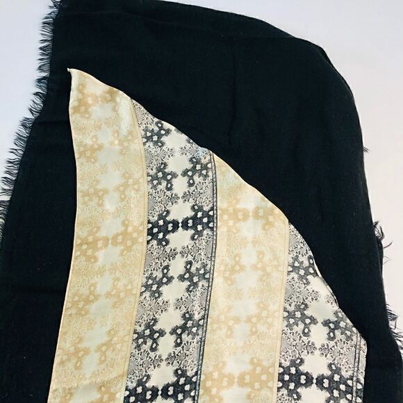 Set of (2)Scaves: Bossani Black Knit Scarf, Gray Tan Scarf - Picture 12 of 16